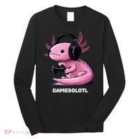 Gamer Axolotl Gamesolotl Fish Gaming Video Gamer Long Sleeve Shirt thumb 0