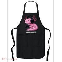 Gamer Axolotl Gamesolotl Fish Gaming Video Gamer Apron thumb 0