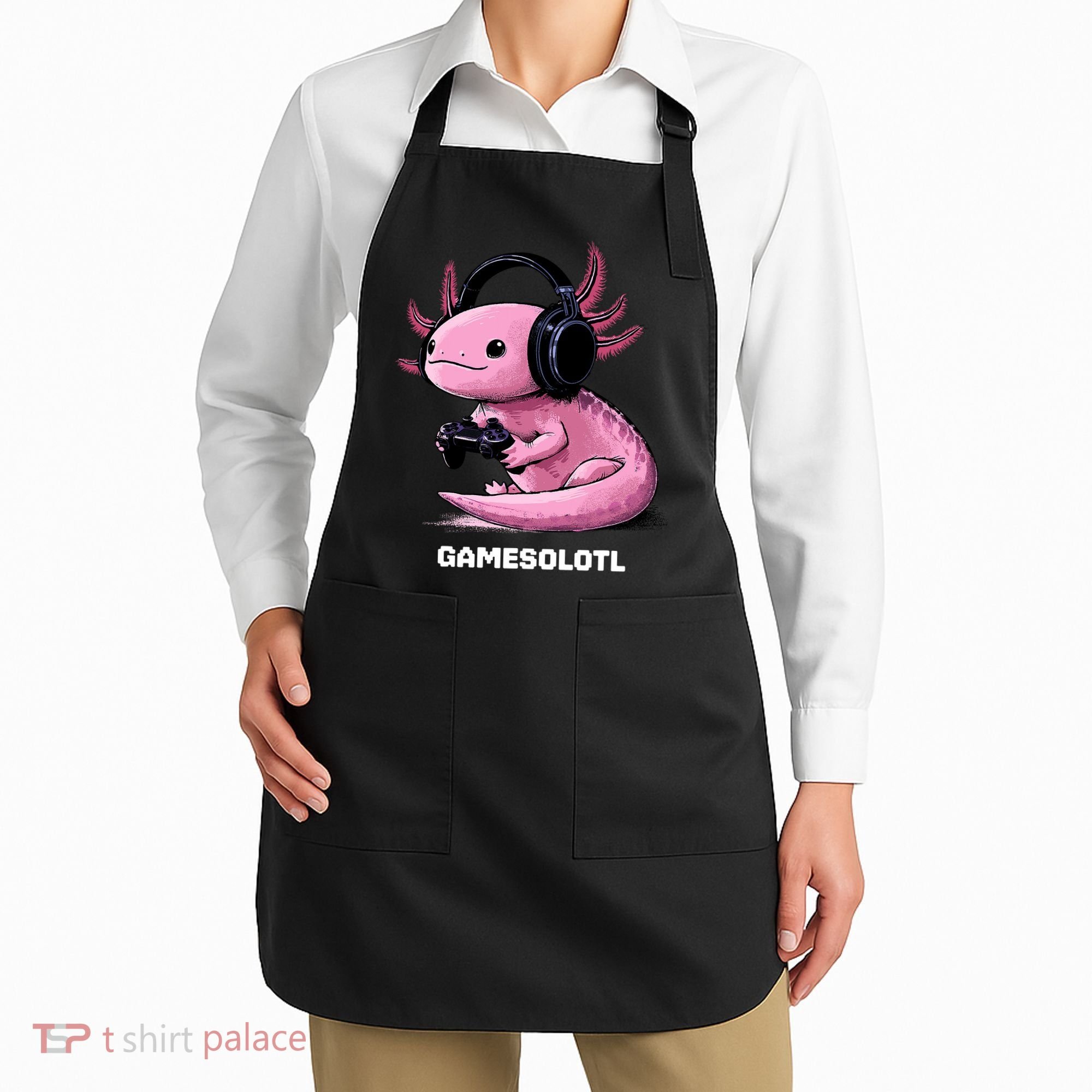 Gamer Axolotl Gamesolotl Fish Gaming Video Gamer Apron