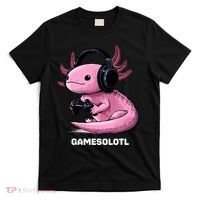 Gamer Axolotl Gamesolotl Fish Gaming Video Gamer T-Shirt thumb 0