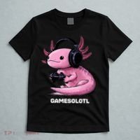 Gamer Axolotl Gamesolotl Fish Gaming Video Gamer T-Shirt thumb 5