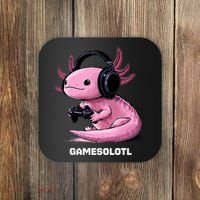 Gamer Axolotl Gamesolotl Fish Gaming Video Gamer Coaster thumb 0