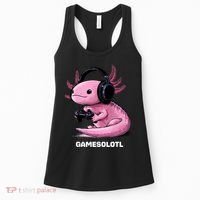 Gamer Axolotl Gamesolotl Fish Gaming Video Gamer Women's Tank Top thumb 0