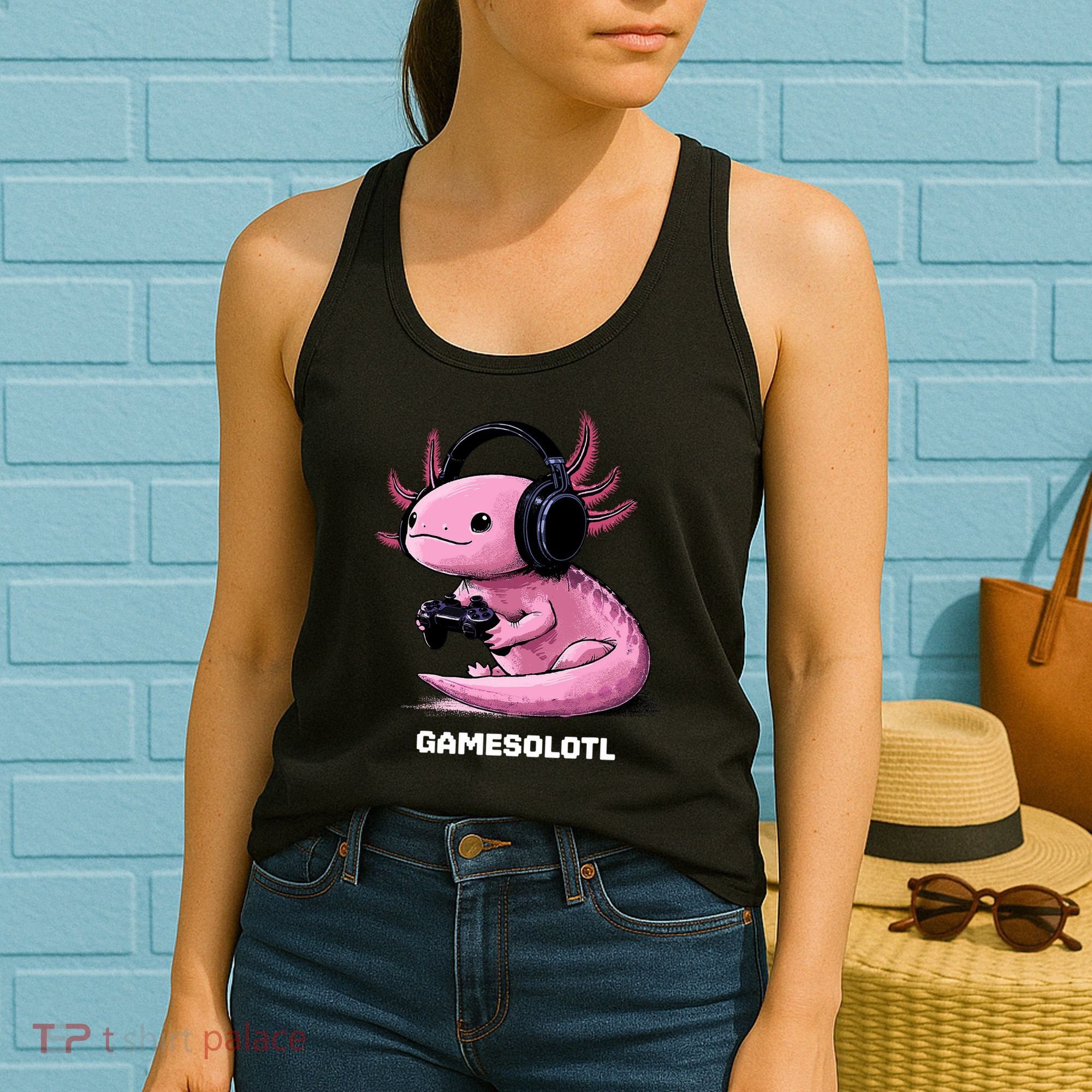 Gamer Axolotl Gamesolotl Fish Gaming Video Gamer Women's Tank Top