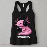 Gamer Axolotl Gamesolotl Fish Gaming Video Gamer Women's Tank Top thumb 3