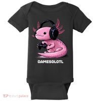 Gamer Axolotl Gamesolotl Fish Gaming Video Gamer Baby Bodysuit thumb 0