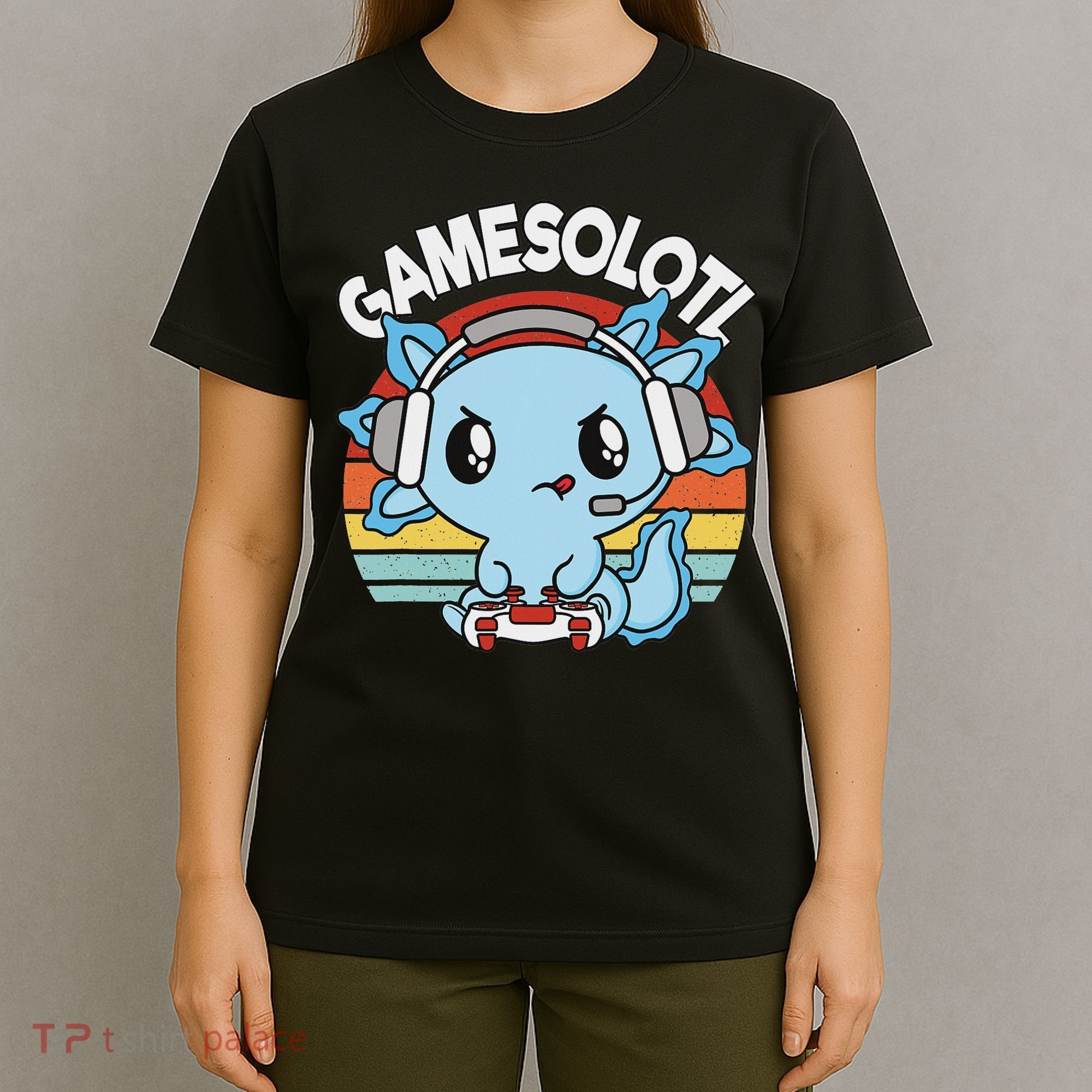 Gamesolotl Axolotl Gamer Gaming Women Boy T-Shirt