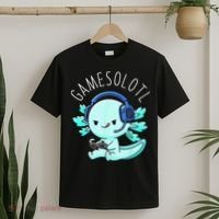 Gamesolotl Axolotl Gamer Anime Gifts Kawaii T-Shirt thumb 2