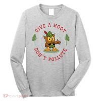 Give A Hoot Dont Pollute Cute Woodsy Owl Forest Keeper Long Sleeve Shirt thumb 0