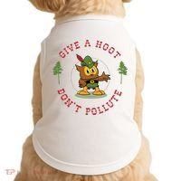 Give A Hoot Dont Pollute Cute Woodsy Owl Forest Keeper Doggie Tank thumb 0