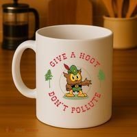 Give A Hoot Dont Pollute Cute Woodsy Owl Forest Keeper Coffee Mug thumb 4