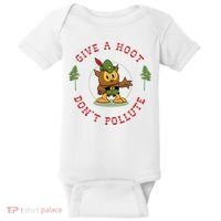 Give A Hoot Dont Pollute Cute Woodsy Owl Forest Keeper Baby Bodysuit thumb 0