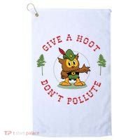 Give A Hoot Dont Pollute Cute Woodsy Owl Forest Keeper Golf Towel thumb 0