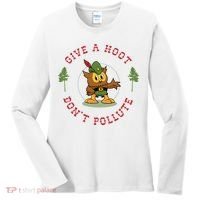 Give A Hoot Dont Pollute Cute Woodsy Owl Forest Keeper Women's Long Sleeve Shirt thumb 0