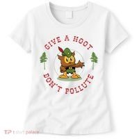 Give A Hoot Dont Pollute Cute Woodsy Owl Forest Keeper Women's T-Shirt thumb 0