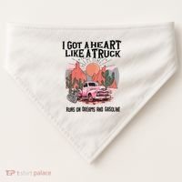 Got A Heart Like A Truck Country USA-Made Doggie Bandana thumb 0