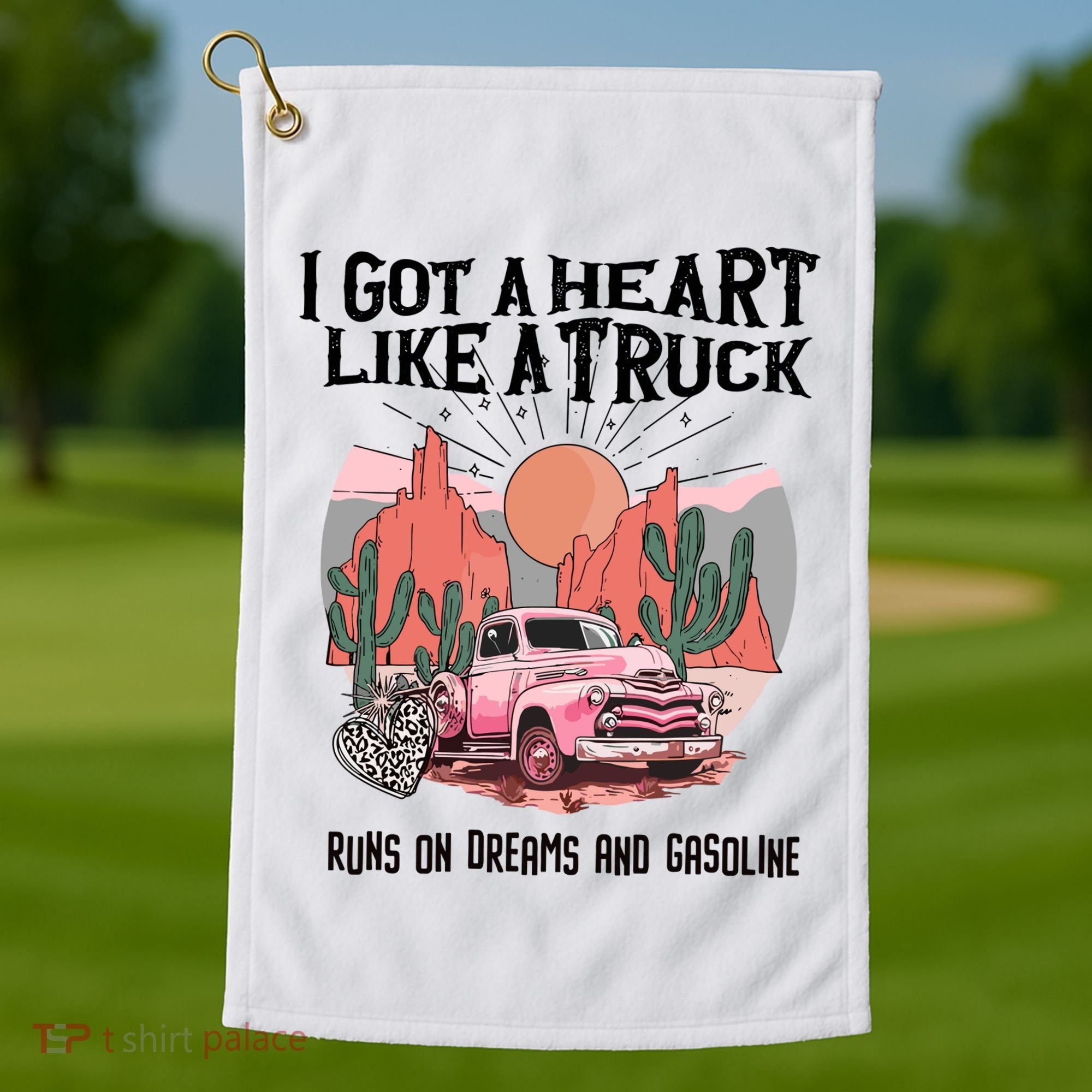 Got A Heart Like A Truck Country Golf Towel
