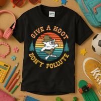 Give A Hoot DonT Pollute Kids T-Shirt thumb 3
