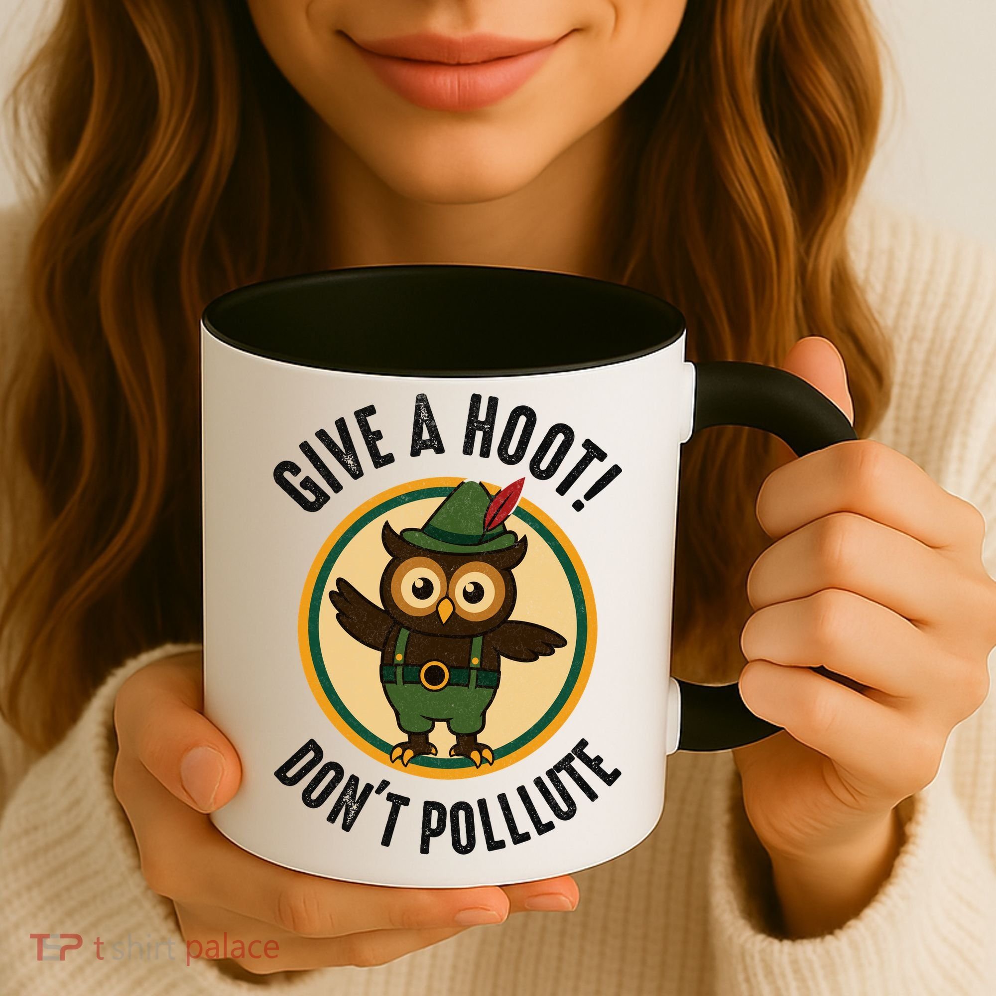 Give A Hoot! Don't Pollute Owl Eco-Friendly Coffee Mug