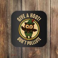 Give A Hoot! Don't Pollute Owl Eco-Friendly Coaster thumb 0