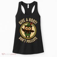 Give A Hoot! Don't Pollute Owl Eco-Friendly Women's Tank Top thumb 0