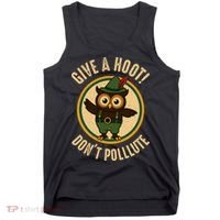 Give A Hoot! Don't Pollute Owl Eco-Friendly Tank Top thumb 0