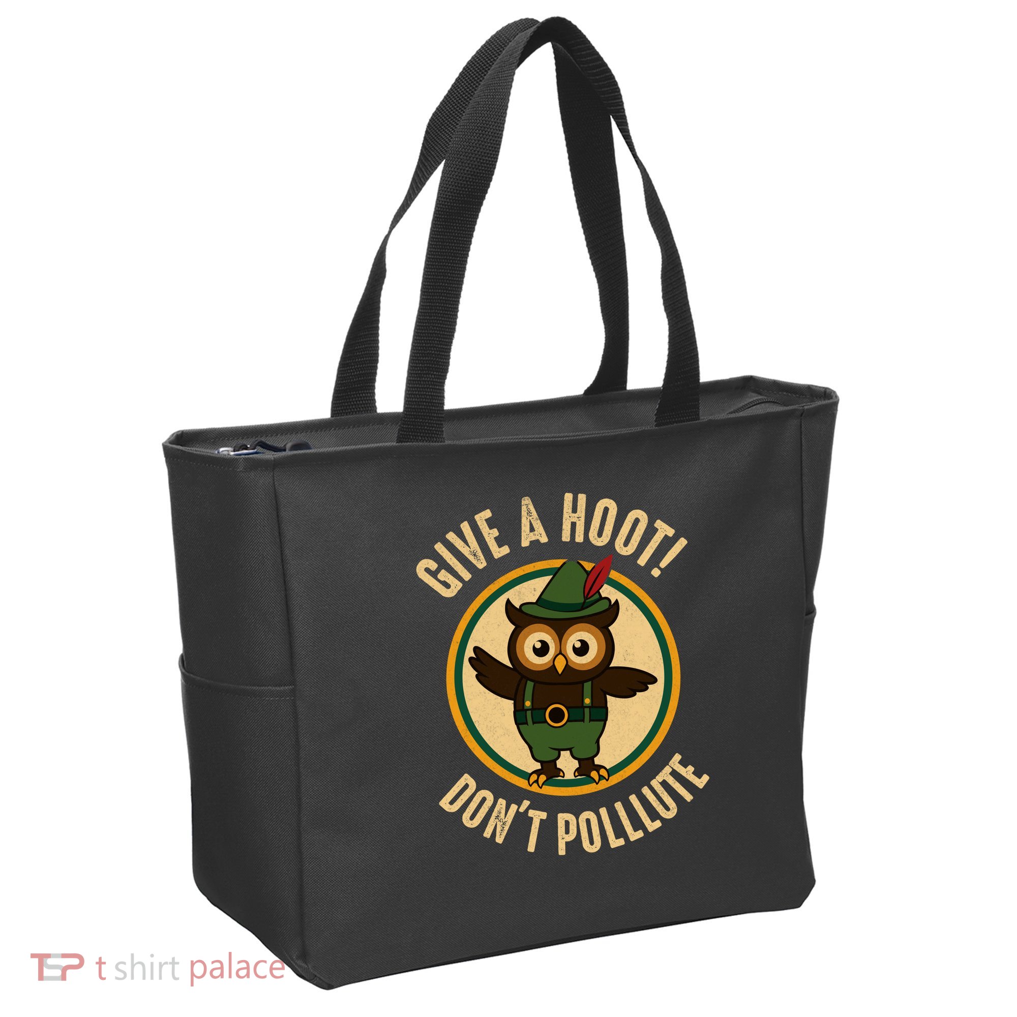 Give A Hoot! Don't Pollute Owl Eco-Friendly Tote Bag