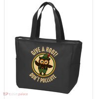 Give A Hoot! Don't Pollute Owl Eco-Friendly Tote Bag thumb 3