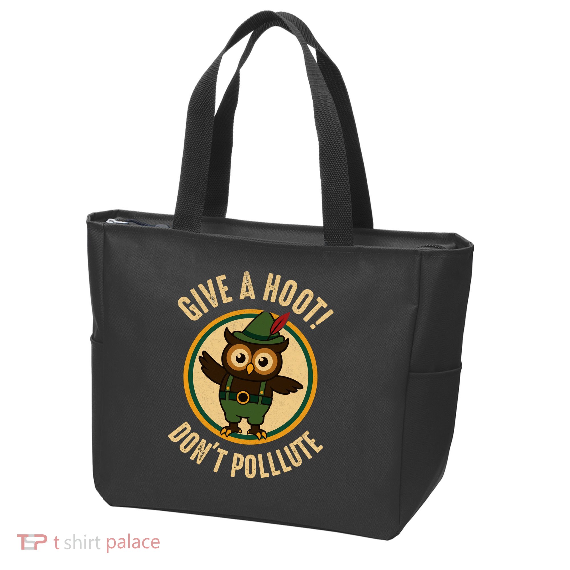 Give A Hoot! Don't Pollute Owl Eco-Friendly Tote Bag