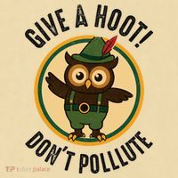 Give A Hoot! Don't Pollute Owl Eco-Friendly T-Shirt thumb 2