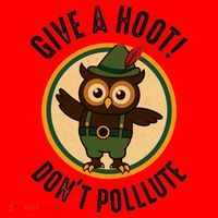 Give A Hoot! Don't Pollute Owl Eco-Friendly Santa Hat thumb 1