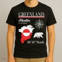 Greenland Adventure Is Out There Greenland Flag T-Shirt thumb 3