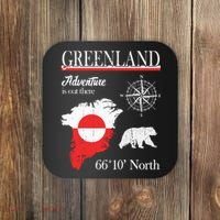 Greenland Adventure Is Out There Greenland Flag Coaster thumb 0