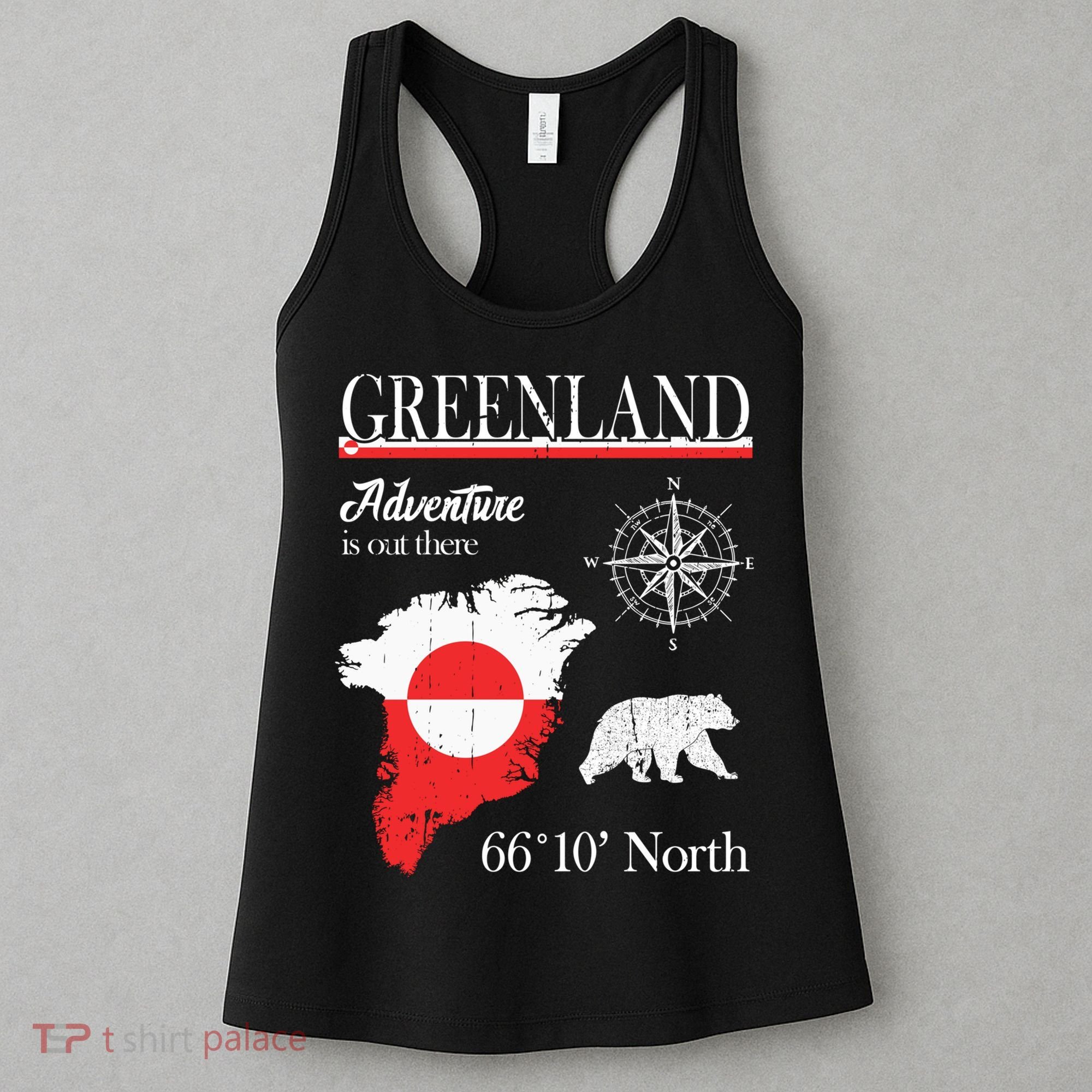 Greenland Adventure Is Out There Greenland Flag Women's Tank Top