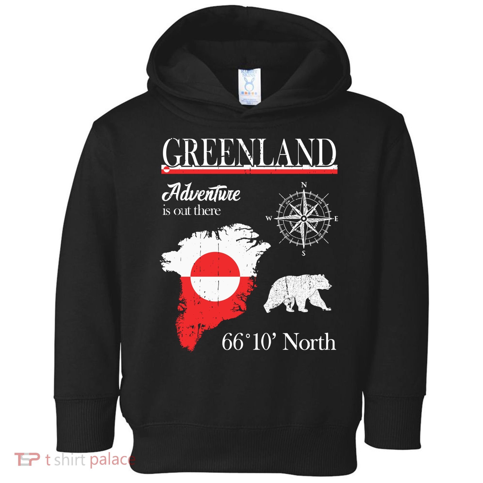 Greenland Adventure Is Out There Greenland Flag Toddler Hoodie