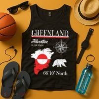 Greenland Adventure Is Out There Greenland Flag Tank Top thumb 4