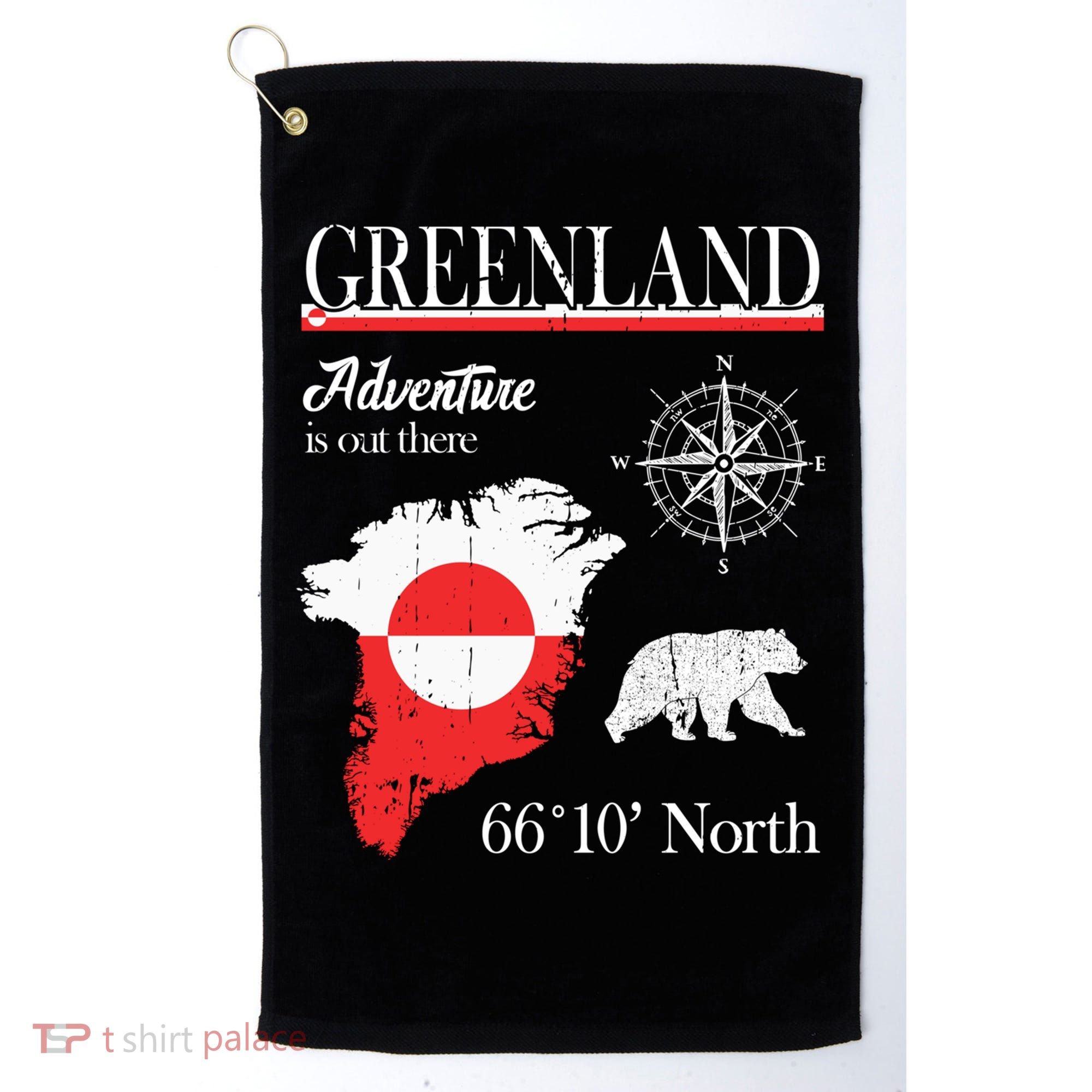Greenland Adventure Is Out There Greenland Flag Golf Towel