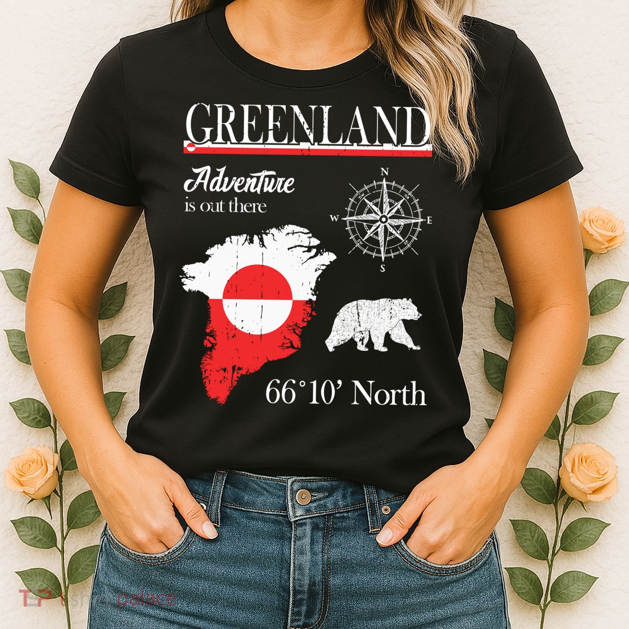 Greenland Adventure Is Out There Greenland Flag Women's T-Shirt