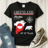Greenland Adventure Is Out There Greenland Flag Women's T-Shirt thumb 3