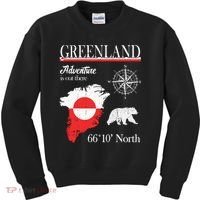 Greenland Adventure Is Out There Greenland Flag Kids Sweatshirt thumb 0