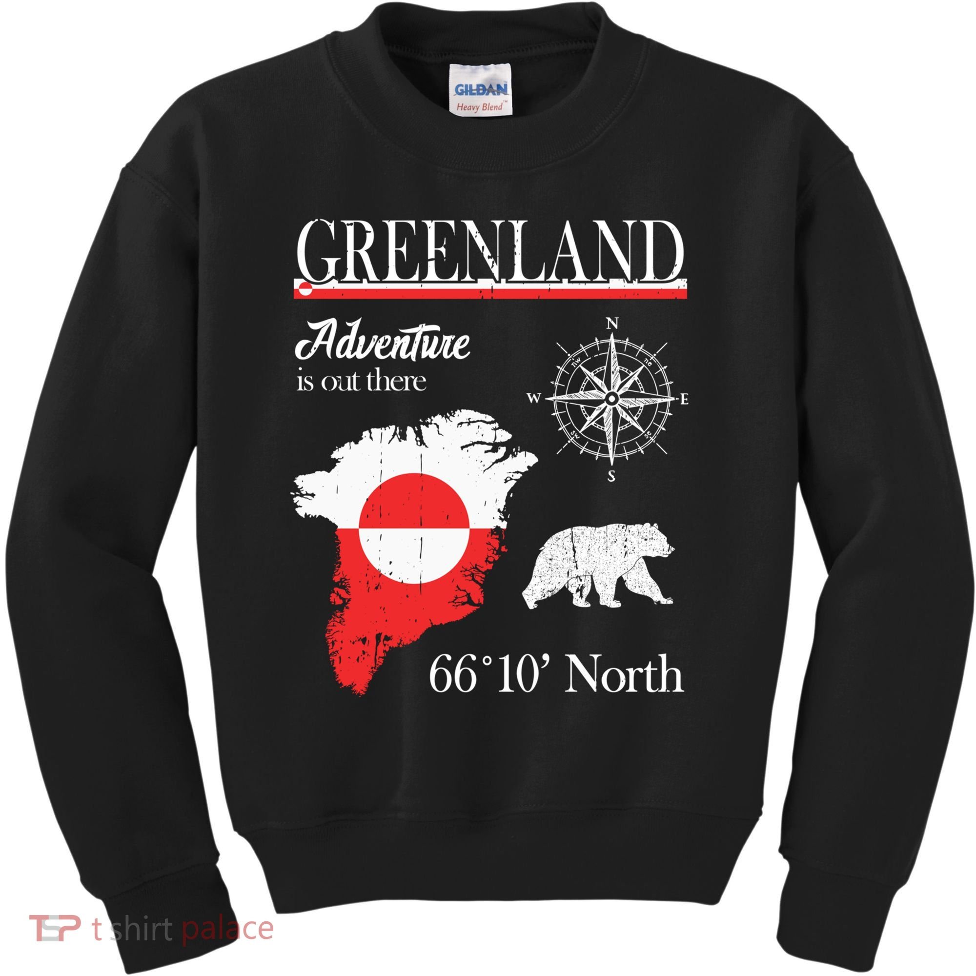 Greenland Adventure Is Out There Greenland Flag Kids Sweatshirt