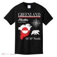 Greenland Adventure Is Out There Greenland Flag Kids T-Shirt thumb 0