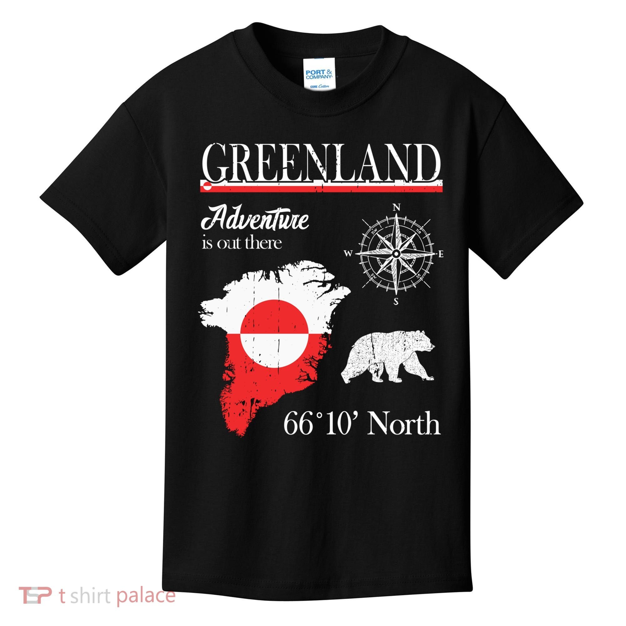 Greenland Adventure Is Out There Greenland Flag Kids T-Shirt