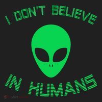 Green Alien I Dont Believe in Humans Funny Alien UFO Believe Beanie thumb 2