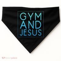 Gym And Jesus Christian Weightlifting Gym USA-Made Doggie Bandana thumb 0