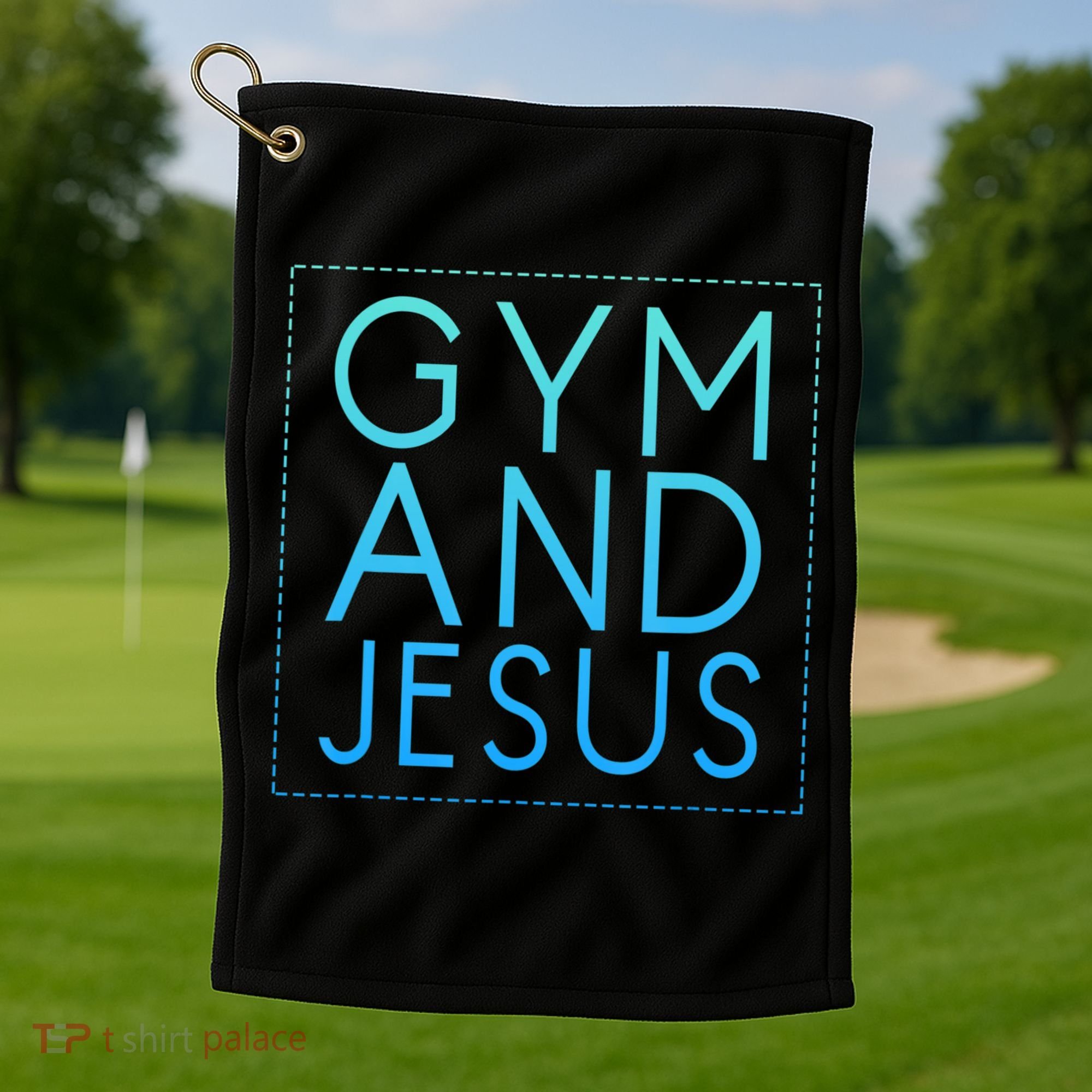 Gym And Jesus Christian Weightlifting Gym Golf Towel