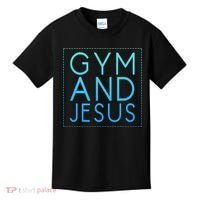 Gym And Jesus Christian Weightlifting Gym Kids T-Shirt thumb 0
