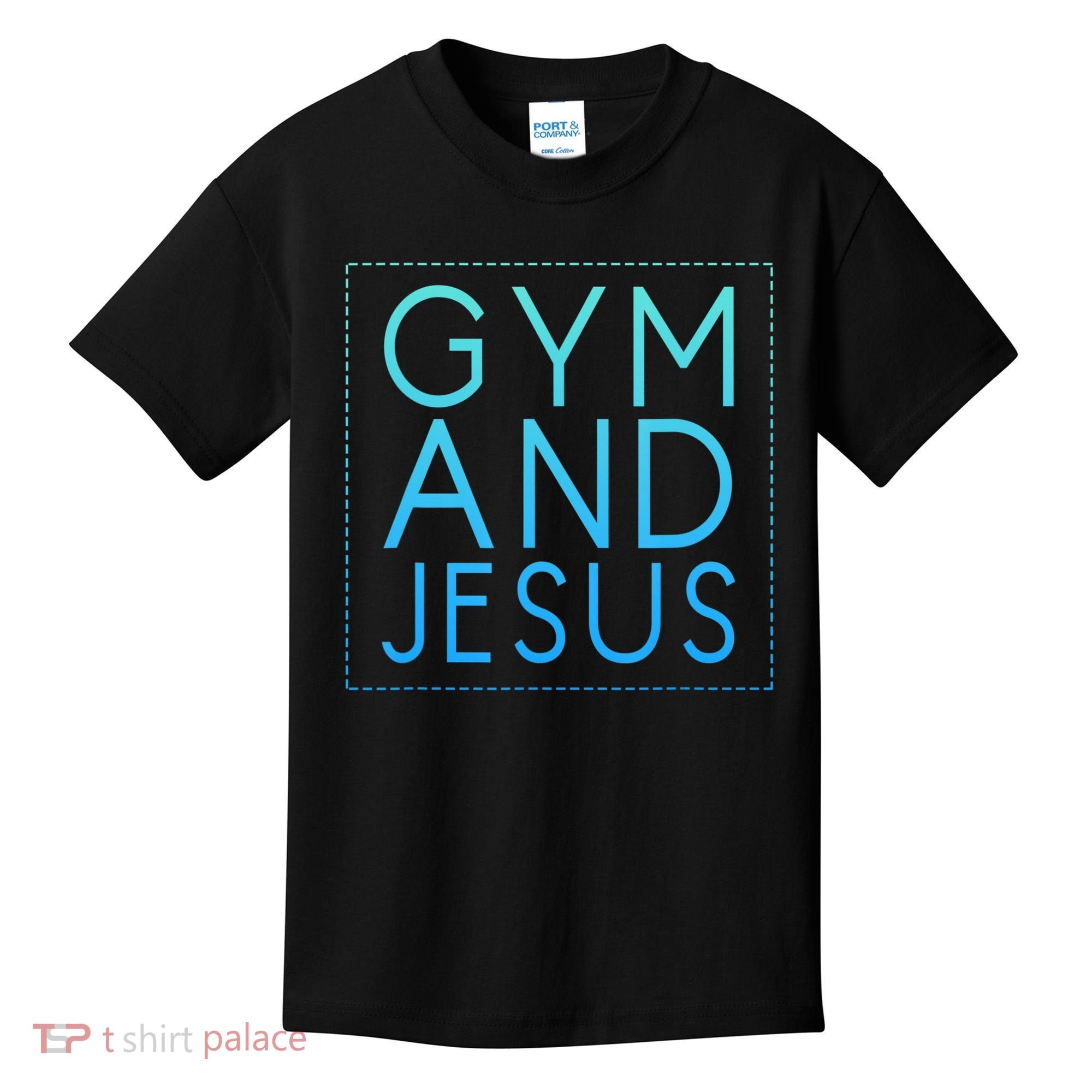 Gym And Jesus Christian Weightlifting Gym Kids T-Shirt