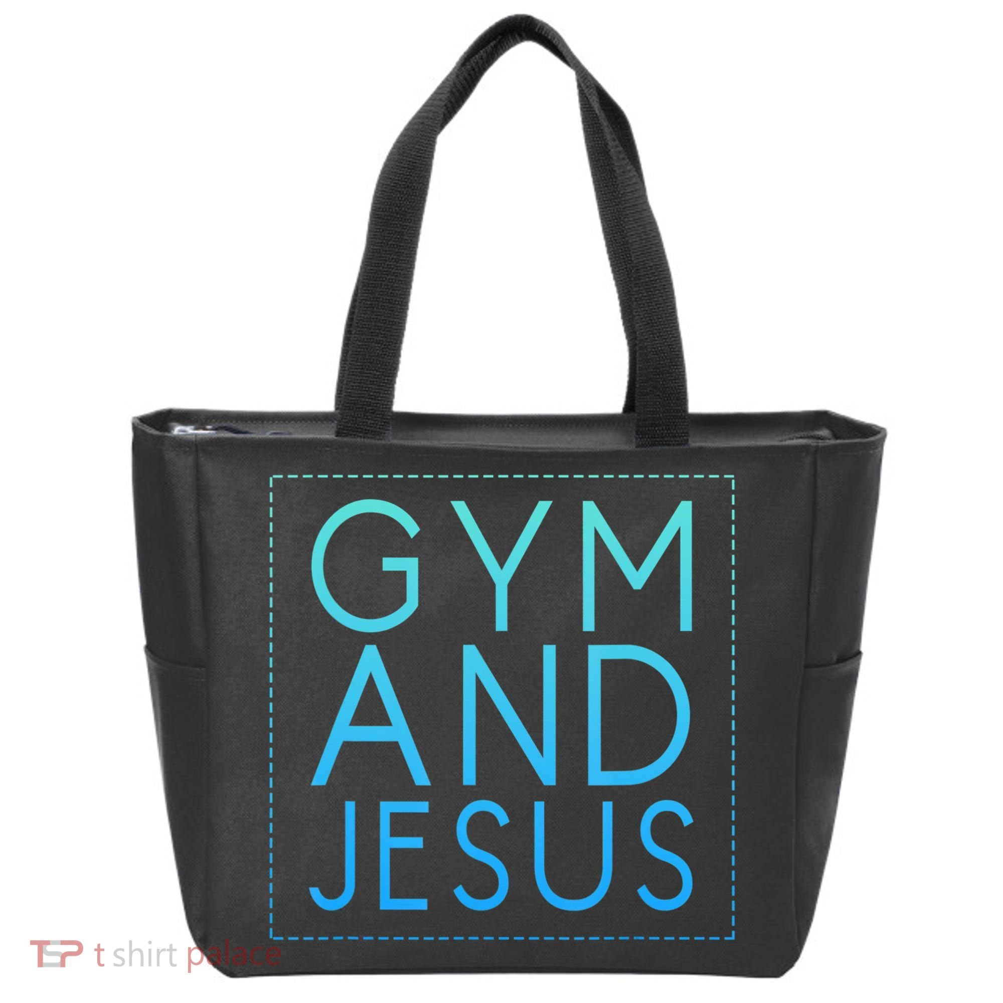 Gym And Jesus Christian Weightlifting Gym Tote Bag