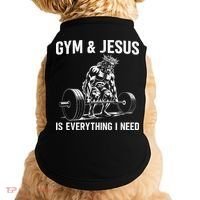Gym And Jesus Christian Weight Lifting Doggie Tank thumb 0